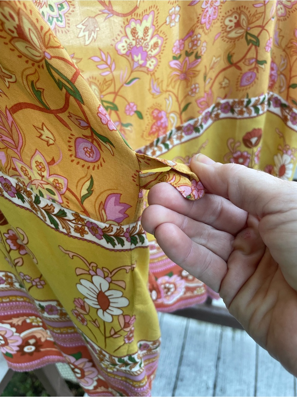 Spell Floral Kimono in Yellow and Pink - Picture 9 of 11